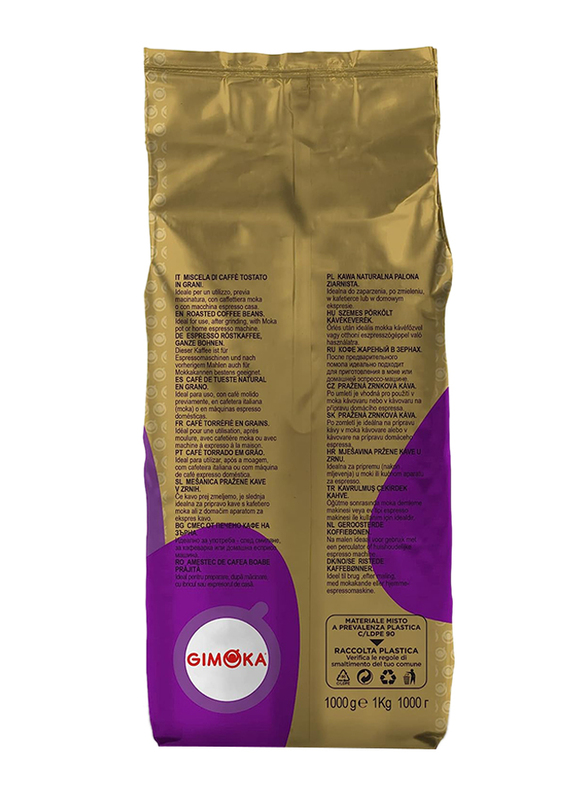 Gimoka Vellutato 100% Arabica Whole Roasted Coffee Beans, 1 Kg