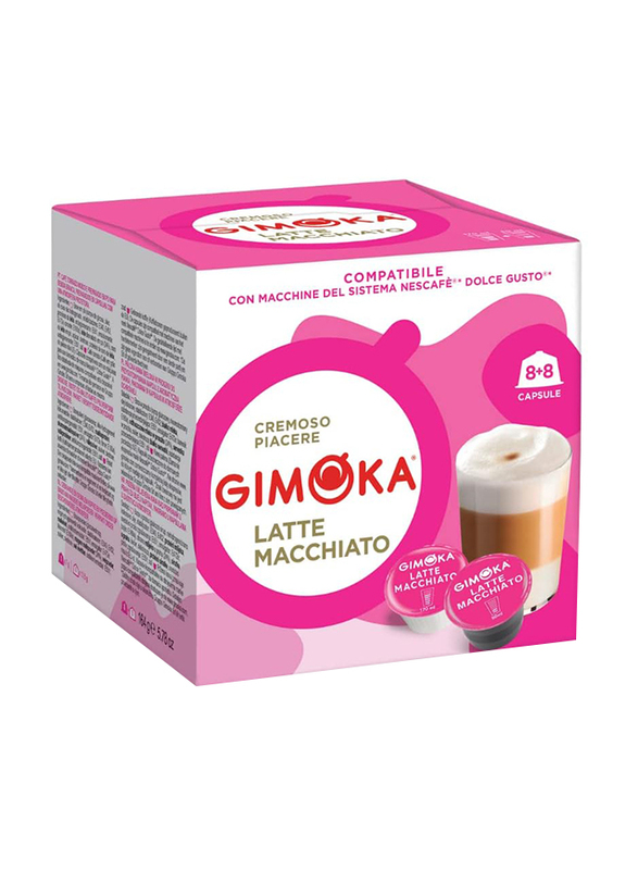 Gimoka Dolce Gusto Latte Macchiato Coffee Capsules, 16 Capsules