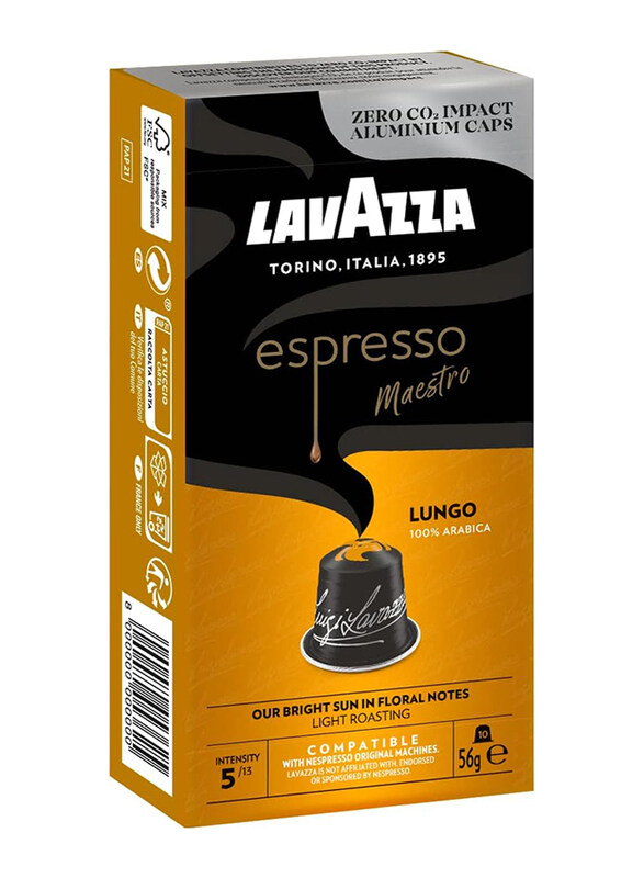 

Lavazza Espresso Lungo 100% Arabica Aluminium Coffee Capsules, 10 Capsules