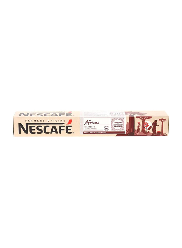 Nescafe Farmers Origins Africa Ristretto Arabica Robusta Coffee Capsules, 10 Capsules