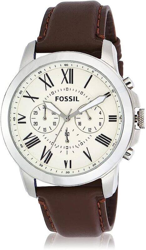 Fossil Leather Mens Quartz Watch FS4735