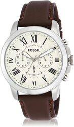 Fossil Leather Mens Quartz Watch FS4735