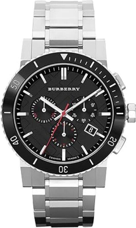 

Burberry TOP Luxury Watch Chronograph MeN The City Stainless Steel Black Ceramic Bezel Date Dial BU9380