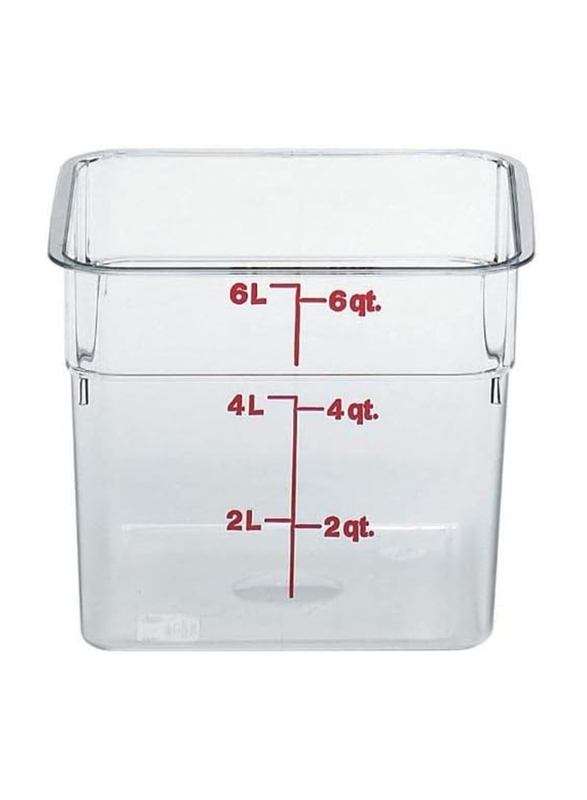 Cambro Camsquare Food Container, 6 Quart, 6SFSCW135, Clear