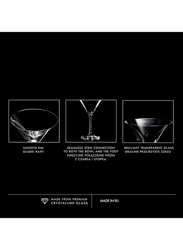 Krosno 150ml 6-Piece Set Martini Cocktail Glasses, Transparent