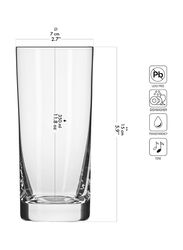 Krosno 11.8oz 6-Piece Set Drinking Highball Glasses, Transparent