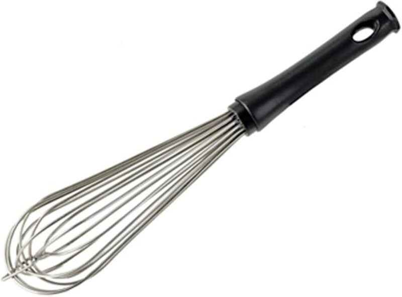Paderno World Cuisine 15.75-inch Whisk with 8 Wires, Silver/Black