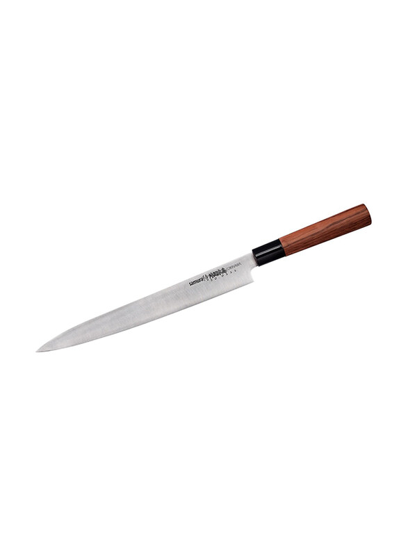 

Samura 10.6-inch Okinawa Yanagiba Single-edged Blade Chef's Knife, Silver/Brown