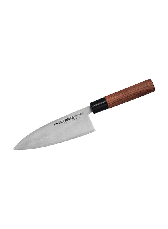 

Samura 6.7-inch Okinawa Single-edged Blade Deba Knife, Silver/Brown