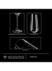 Krosno 180ml 12-Piece Set Crystal Champagne Flute Glass, Transparent