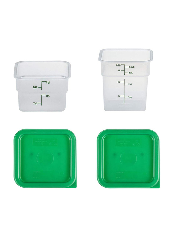 Cambro Containers With Lids Food Storage Set, 2 Pieces, Green/Clear