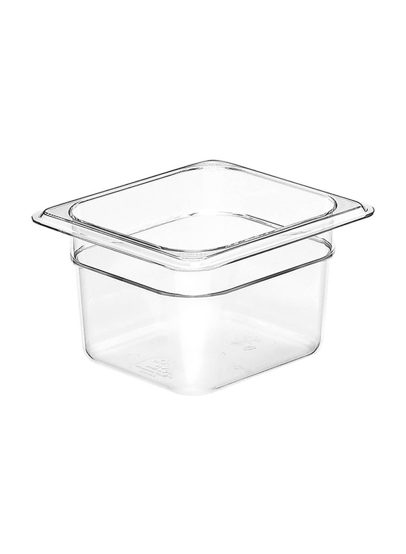 Cambro Camwear 1/6 GN Polycarbonate Deep Hotel Pan, 4 Inch, 64CW-135, Clear