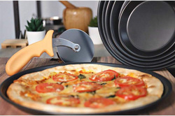 Sanneng 6-inch Aluminium Hard Anodized Pizza Pan, Black
