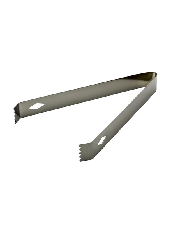 7-inch Stainless Steel Bar Serving Ice Tongs, Silver