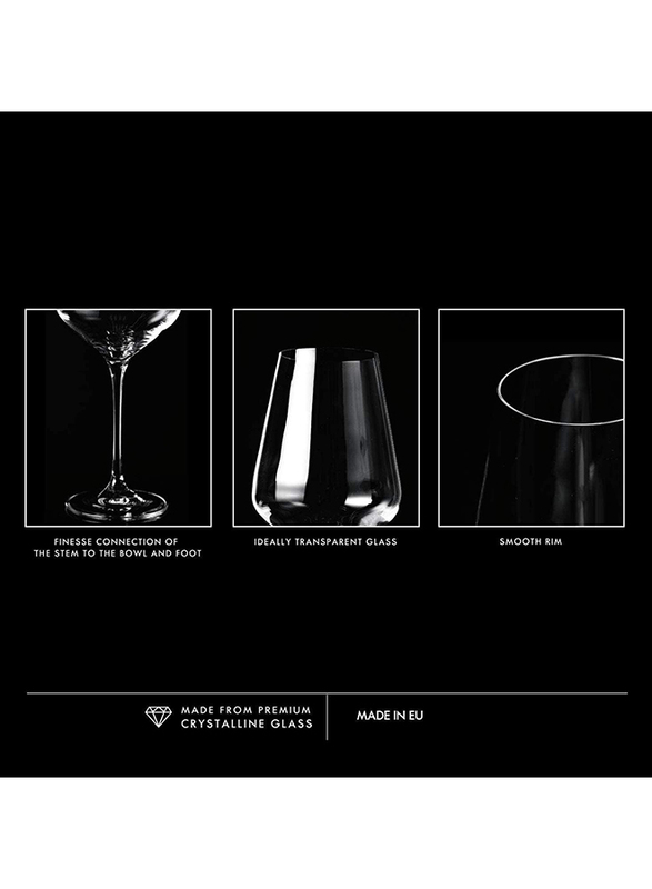 Krosno 13.2oz 6-Piece Set Wine Glasses, Transparent