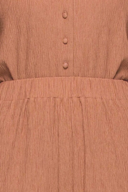 Kayfi Brown High Waist Flared Trousers, 12 UK, Brown