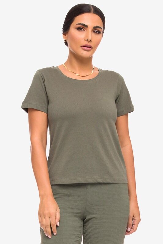 

Kayfi Green Crewneck Tee, 8 UK, Green