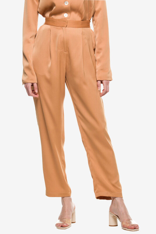 

Kayfi.com Kayfi Bronze Mid Waist Tapered Trousers, 16 UK, Brown