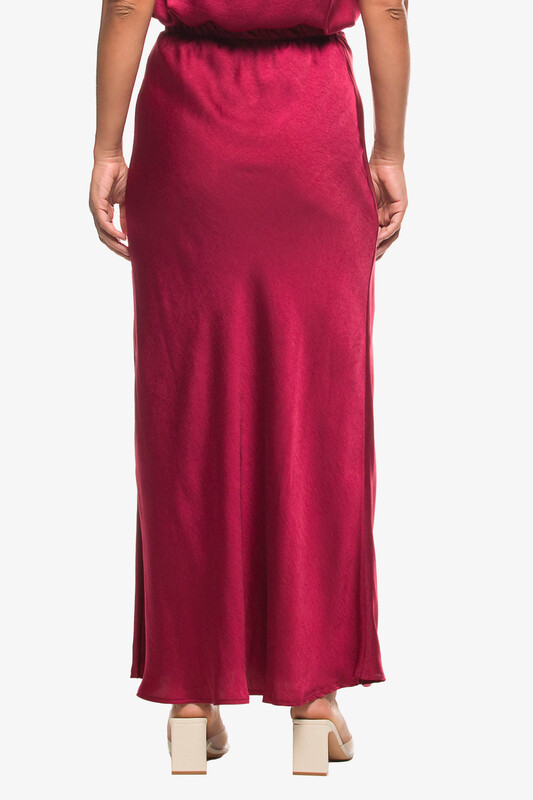Kayfi Burgundy High Waist Flared Skirt, 12 UK, Red