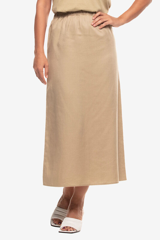 

Kayfi.com Khaki Straight Cut Midi Skirt, 16 UK, Brown