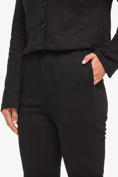 Kayfi Black High Waist Sweatpants, 10 UK, Black