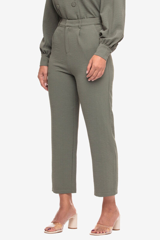 

Kayfi.com Kayfi Green High Waist Cropped Trousers, 12 UK, Green