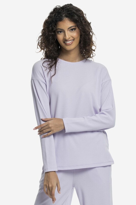 Kayfi Purple Waffle Sweatshirt, 10 UK, Purple