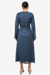 Blue Twisted Jacquard Dress, 8 UK, Blue