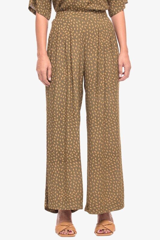 

Kayfi.com Kayfi Olive Non Print Palazzo Trousers, 12 UK, Green