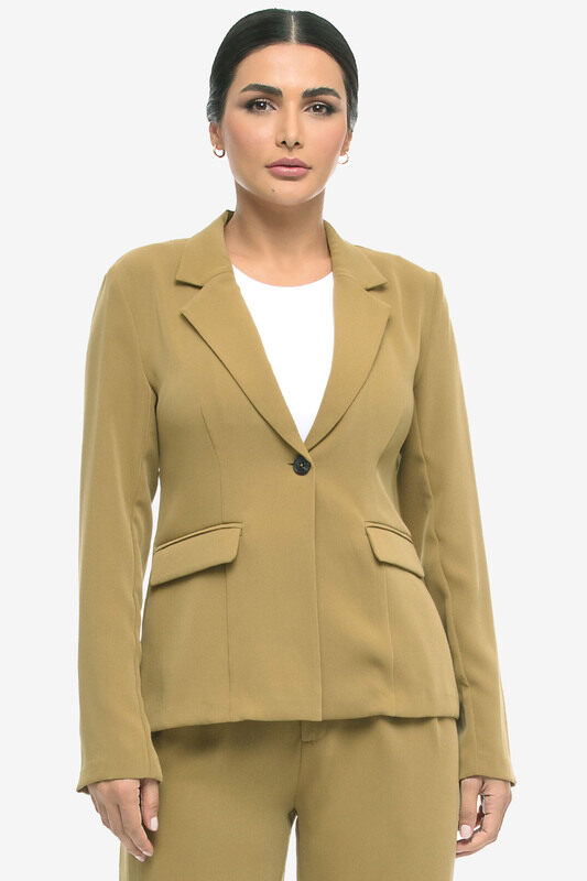 

Kayfi Green Flap Pocket Fitted Jacket, 14 UK, Green