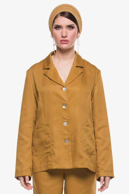 

Kayfi Brown Oversized Utility Jacket, 16 UK, Brown