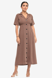 Brown Trench Dress, 16 UK, Brown