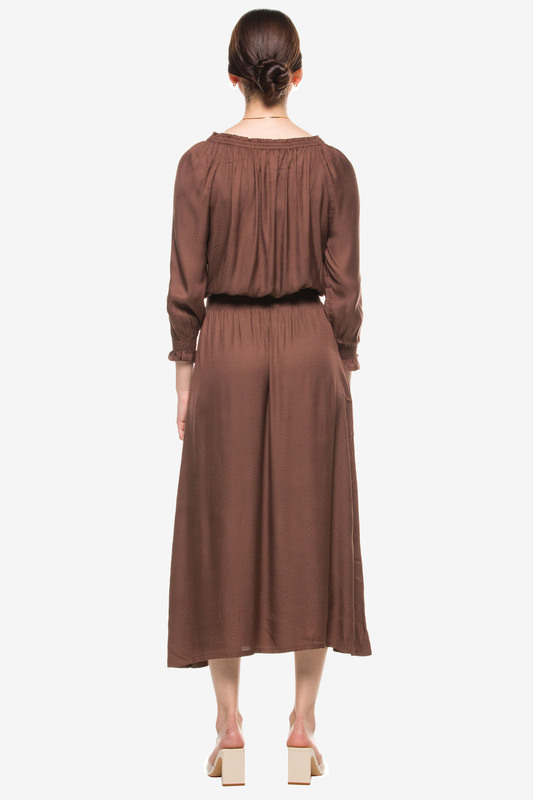 Brown Bohemian Midi Dress, 16 UK, Brown