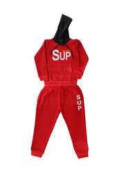 Aura Kids Hoodie Sweatshirt & Jogger Sweatpants Set, Red