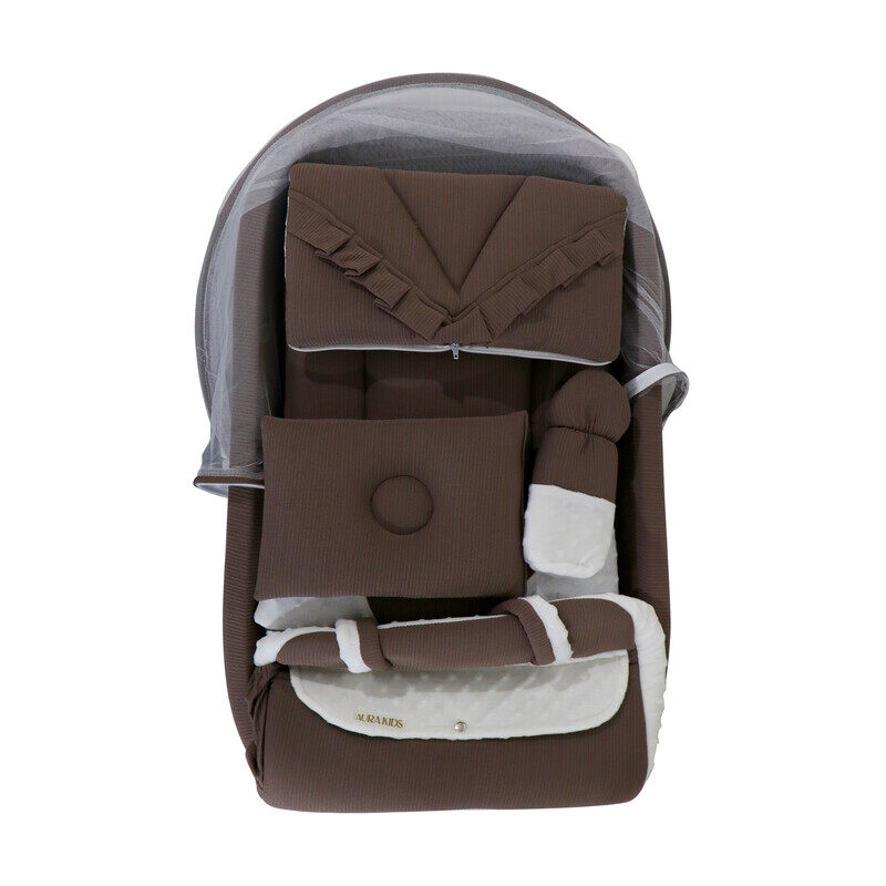 

AURA KIDS 5 Pieces Baby Bed Set, Brown