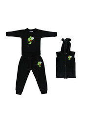 Aura Kids Hoodie Shirt Sweatshirt & Jogger Sweatpants Set, Black