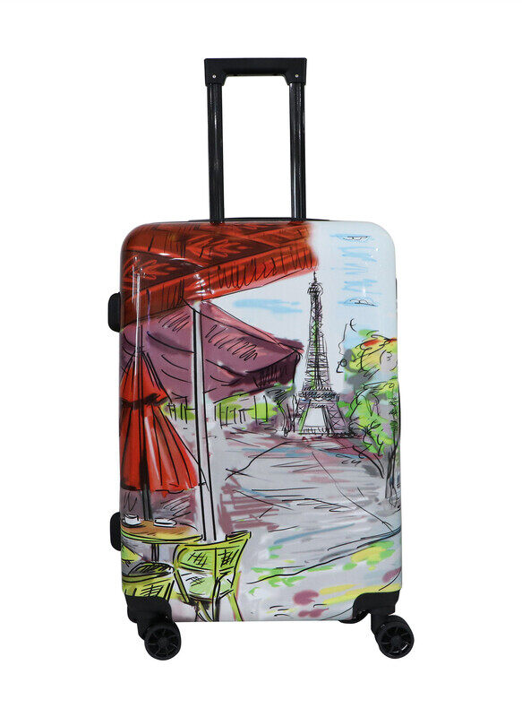 

Aura Kids Eiffel Tower Hard Shell Spinner Wheels Trolley Luggage, 24 Inches