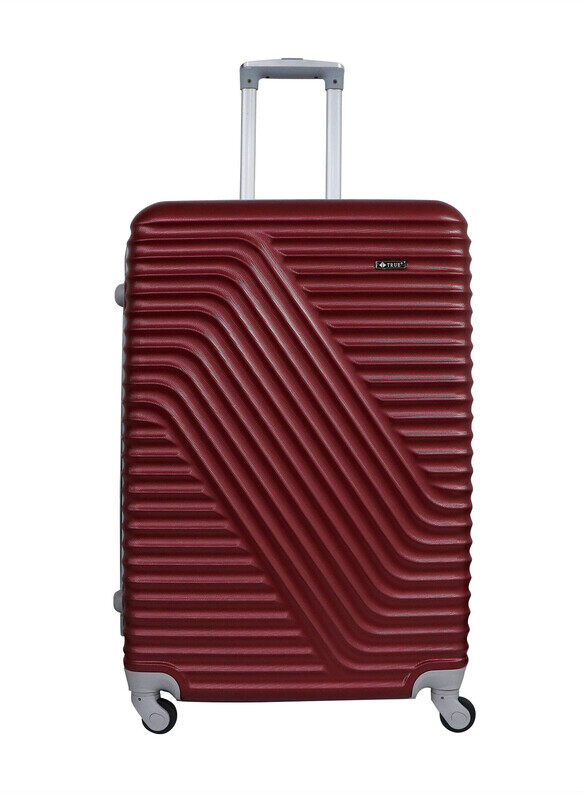 

Aura Kids Maroon Fiber Hard Shell Spinner Wheels Trolley Luggage, 28 Inches