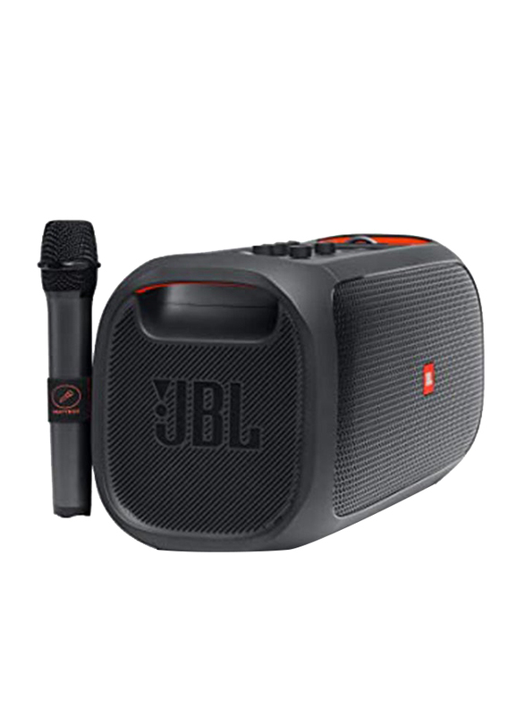 JBL Portable Party Speaker with Built-In Lights & Wireless Mic, Black