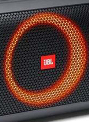 JBL Portable Party Speaker with Built-In Lights & Wireless Mic, Black