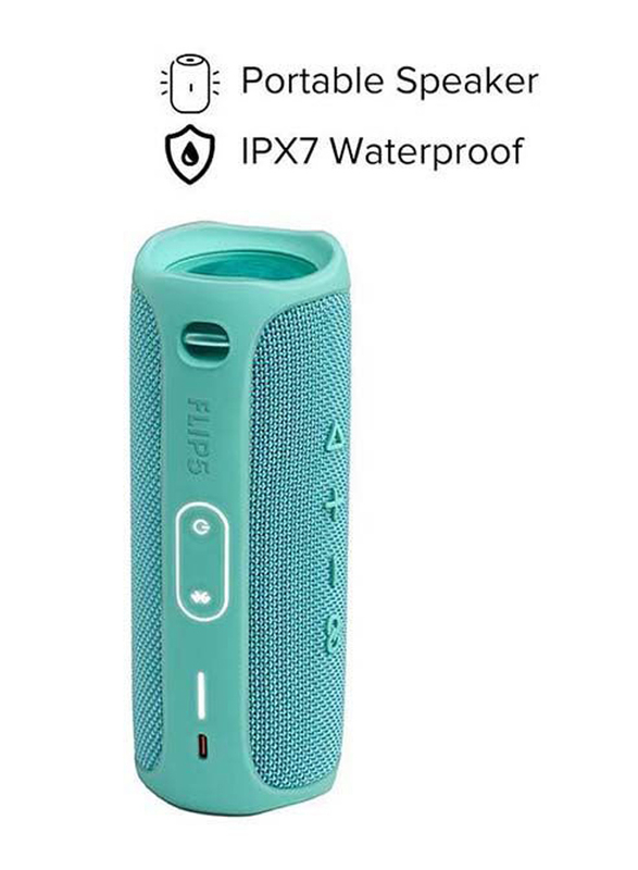 JBL Flip 5 Portable IP67 Waterproof Speaker, Teal