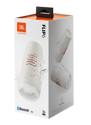 JBL Flip 6 Portable IP67 Waterproof Speaker, White