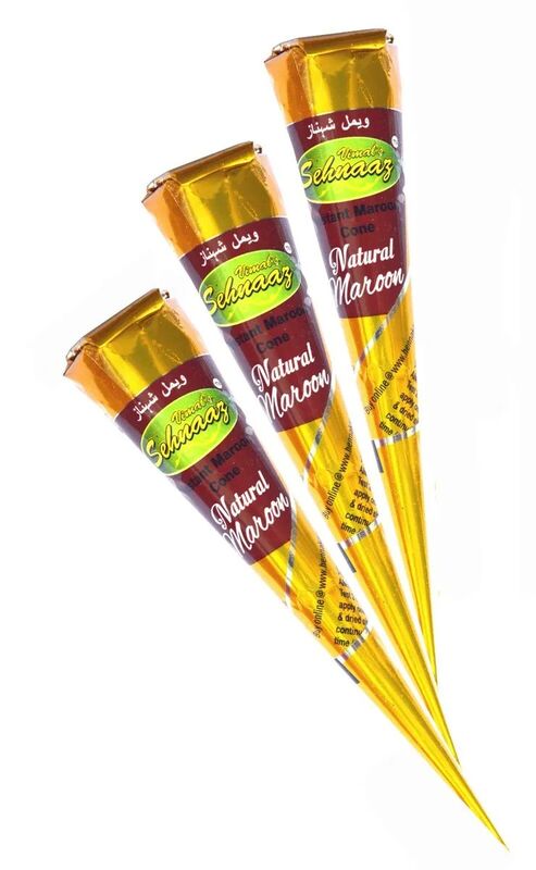 Sehnaaz Maroon Henna Cone Box Of 12 Pcs.