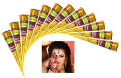 Sehnaaz Maroon Henna Cone Box Of 12 Pcs.