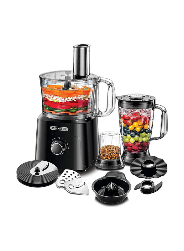 

Black+Decker 5-in-1 Food Processor with 34 Functions, 750W, FX775-B5, Black