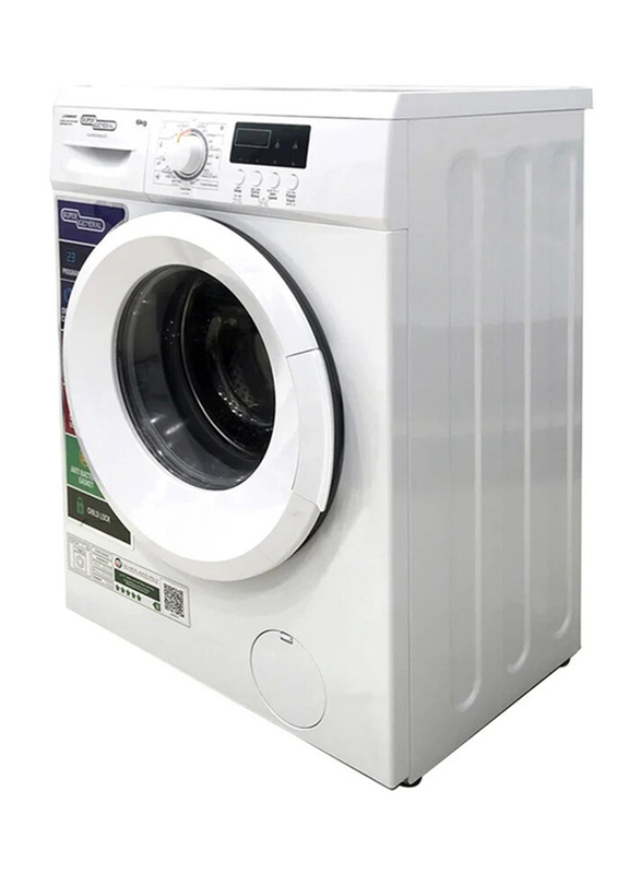 Super General 6 Kg 1000 RPM Front Load Washing Machine, 400W, SGW6200NLED, White