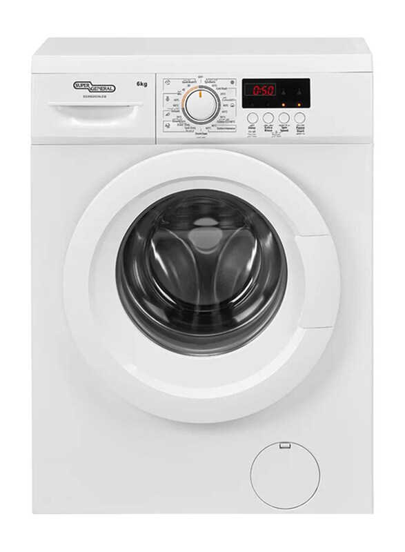 

Super General 6 Kg 1000 RPM Front Load Washing Machine, 400W, SGW6200NLED, White