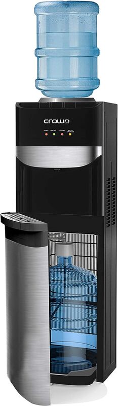Crownline Top & Bottom Loading, Cold, Hot and Room Temperature Water Dispenser, WD-194, Black/Silver