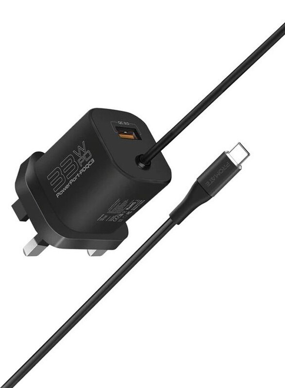 

Promate Super Speed UK Wall Charge, Black