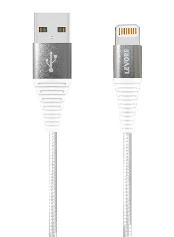 

Levore 6-Feet Lightning Nylon Braided Cable, USB A Male to Lightning for Apple iPhone Devices, White